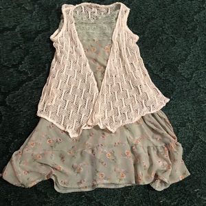 Dress with lace vest